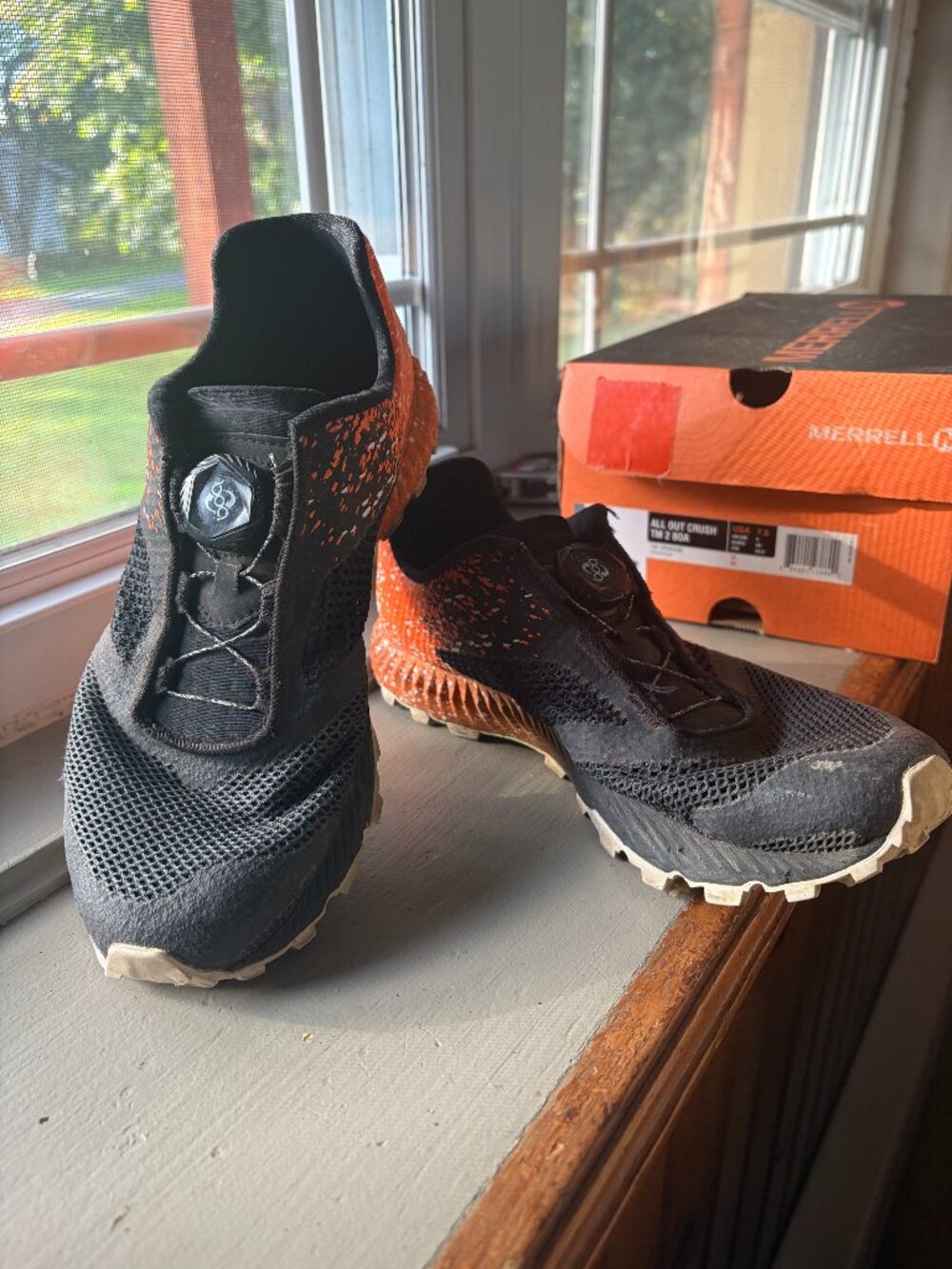 Merrell all out crush TM 2 boa USA 7.5 M trail running shoes Orange